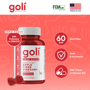 Goli Apple Cider Vinegar ZERO Sugar Gummies 60 pcs
