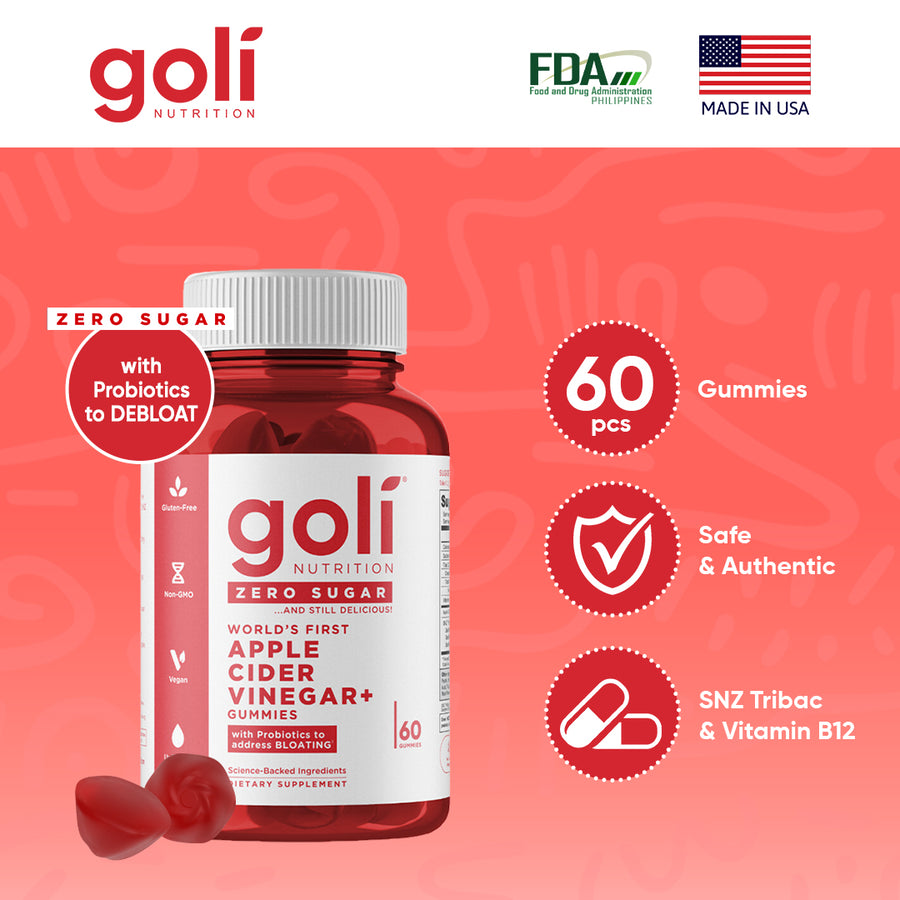 Goli Apple Cider Vinegar ZERO Sugar Gummies 60 pcs
